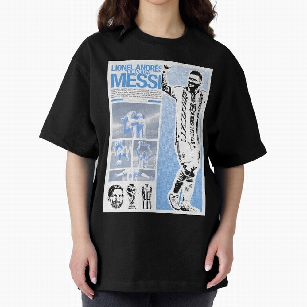 The Flea Lionel Messi Oversized T-Shirt Represent the Passion of FIFA World Cup 2026 Group Stage for Fans of Messi, CR7 and Mbappe and England, France and Netherlands, Bringing Champion Mindset, Group Stage Buzz, Knockout Tension and Passionate Fan