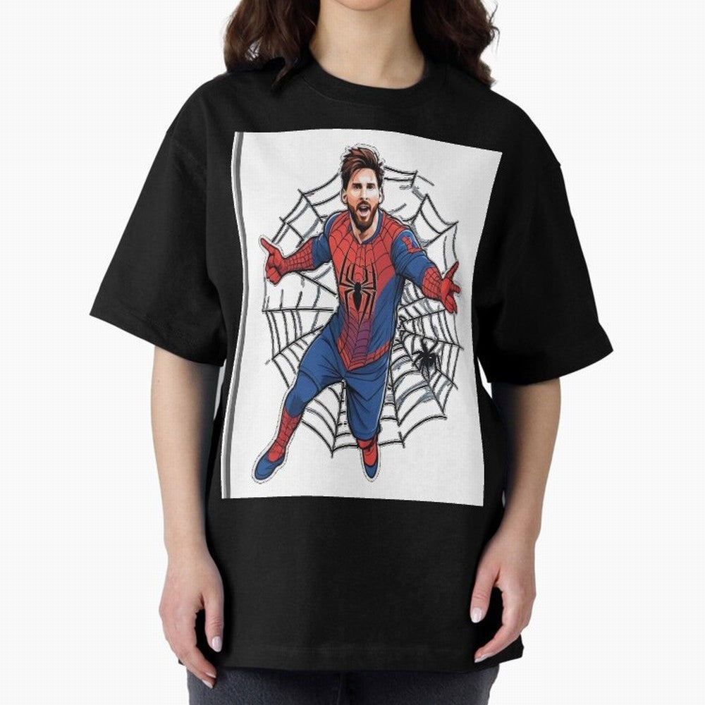 Lionel Messi Spider Oversized T-Shirt Celebrate the Magic of the FIFA World Cup 2026 Journey through Messi and Cristiano Ronaldo Highlights, Portugal Pride, Football Passion, Legendary Performances, Festival Vibes and Supporter Community; Perfect