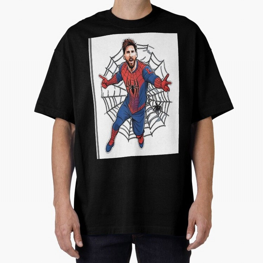 Lionel Messi Spider Oversized T-Shirt Celebrate the Magic of the FIFA World Cup 2026 Journey through Messi and Cristiano Ronaldo Highlights, Portugal Pride, Football Passion, Legendary Performances, Festival Vibes and Supporter Community; Perfect