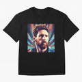 Lionel Messi Portrait Abstract Digital Art, Football Player Classic T-Shirt Show Passion for the Stars of Global Football Passion for FIFA World Cup 2026, Connected to Messi, Brazil, Championship Spirit, Famous Goals, Roaring Crowds and