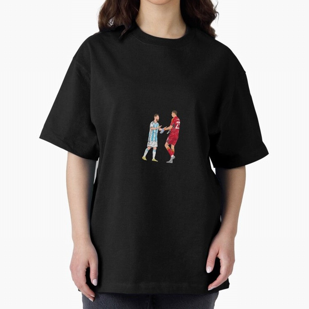 Lionel Messi and Emiliano Martinez Minimalist Classic T-Shirt Show Your Love for the FIFA World Cup 2026 Group Stage Journey through Mbappe Highlights, Argentina and Brazil Pride, Retro Football Energy, Iconic Rivalries, Trophy Chase Drama and