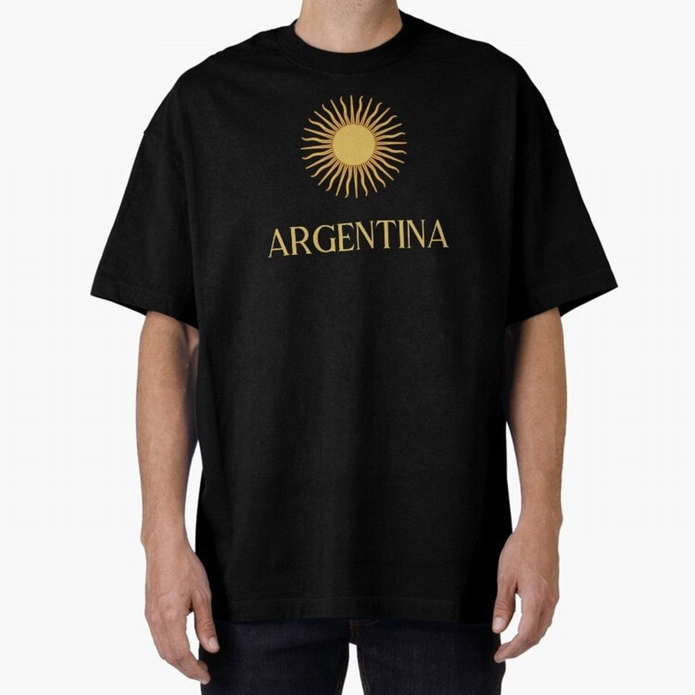 Argentina Gold Oversized T-Shirt Follow Every Goal of the FIFA World Cup 2026 Group Stage Journey through Messi Highlights, France and Portugal Pride, Football Festival Excitement, Trophy Ambitions, Country Rivalries and Star Player Buzz; Perfect