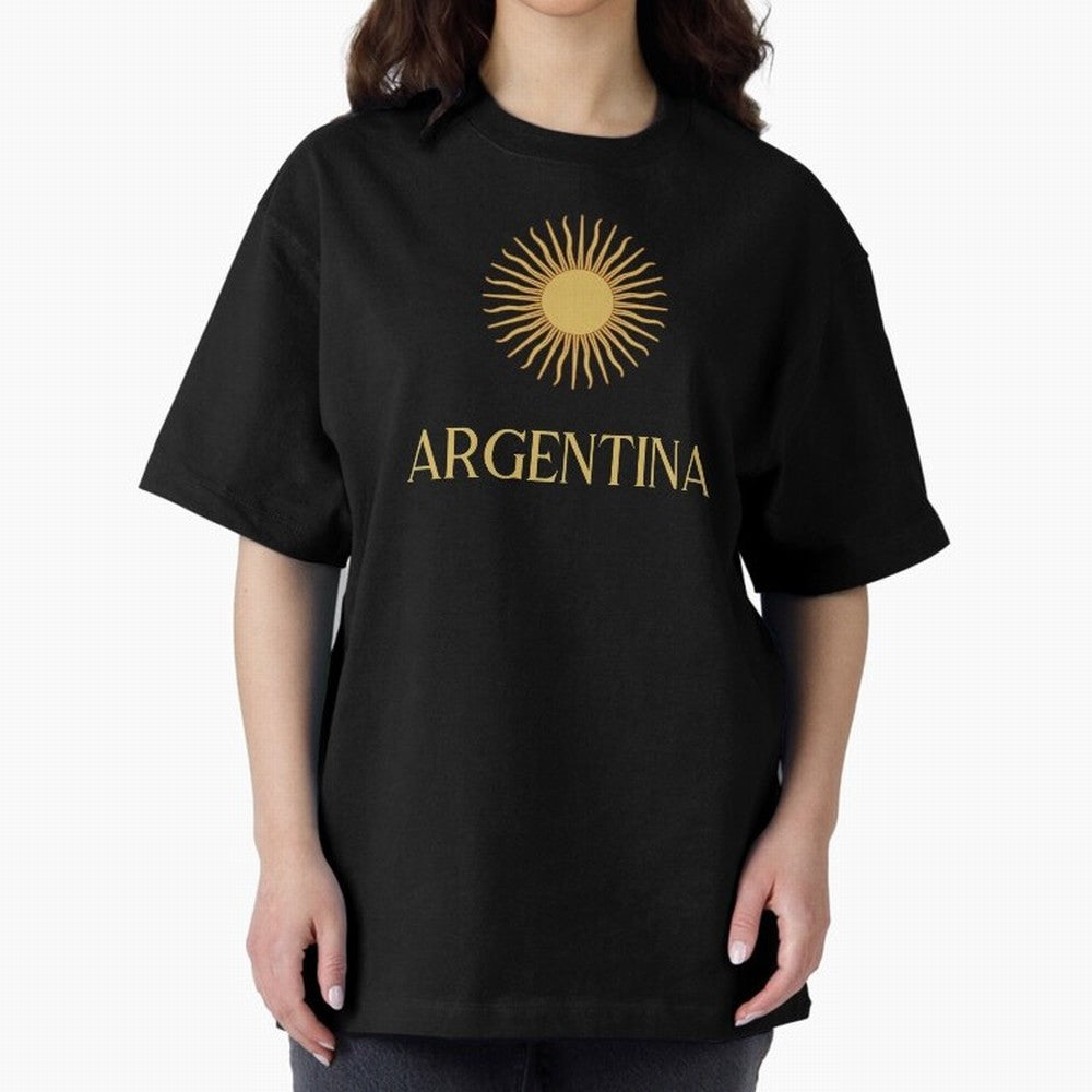 Argentina Gold Oversized T-Shirt Follow Every Goal of the FIFA World Cup 2026 Group Stage Journey through Messi Highlights, France and Portugal Pride, Football Festival Excitement, Trophy Ambitions, Country Rivalries and Star Player Buzz; Perfect