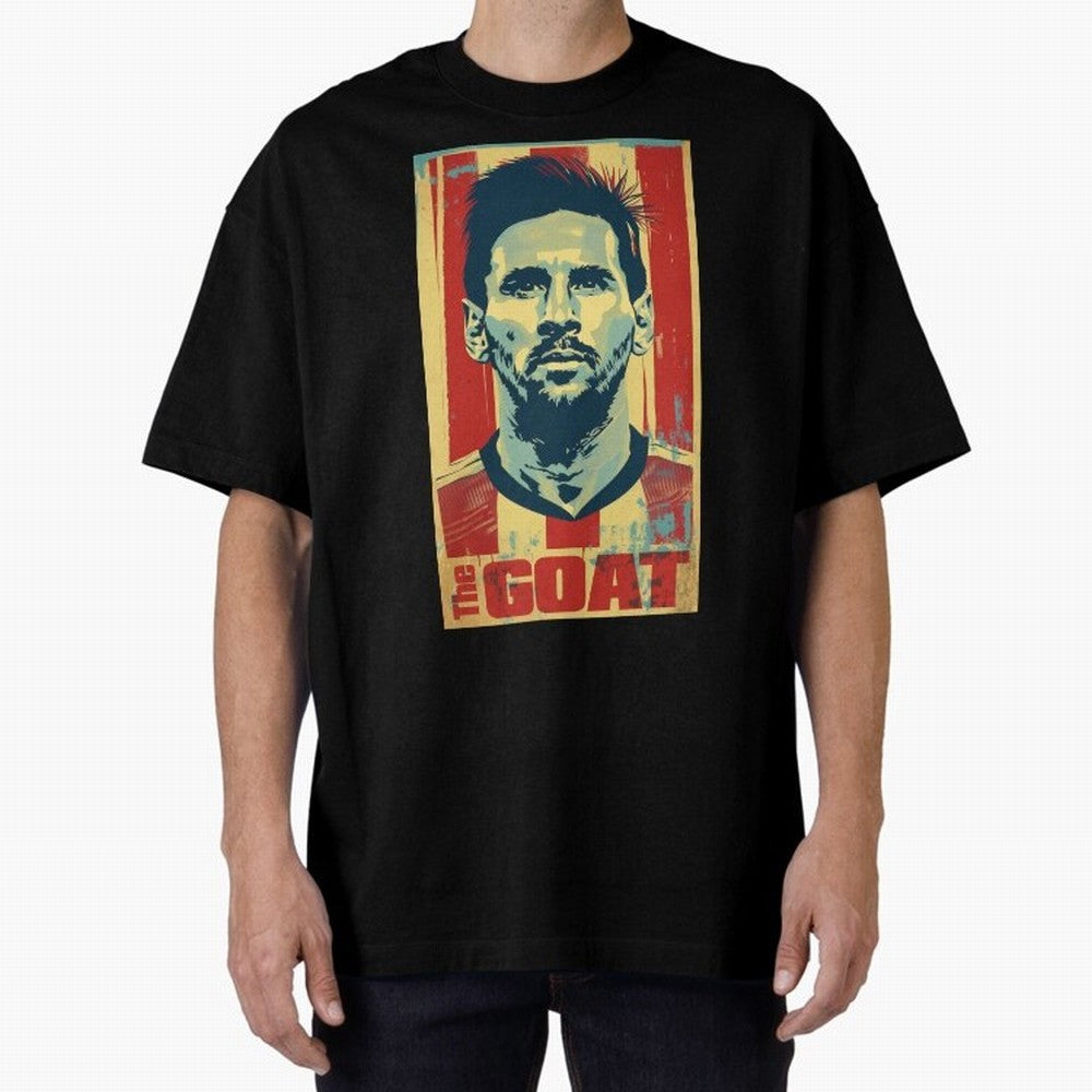 Messi The GOAT Graphic poster design Premium T-Shirt Feel Match Day Hype around FIFA World Cup 2026 USA Canada Mexico, Messi, Germany, Vintage Soccer Flavor, Modern Football Stars, National Flags and Final Night Emotion; Great for Watch Parties,