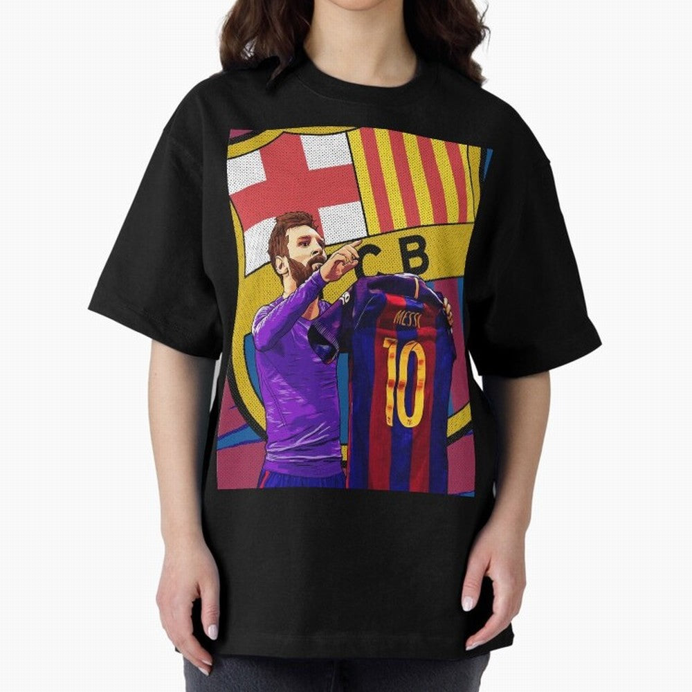 Messi Goat in FC Barcelna Graphic T-Shirt Fuel the FIFA World Cup 2026 Journey through Messi, Neymar and Mbappe Highlights, England, France and Netherlands Pride, Retro Football Energy, Iconic Rivalries, Trophy Chase Drama and Stadium Atmosphere;