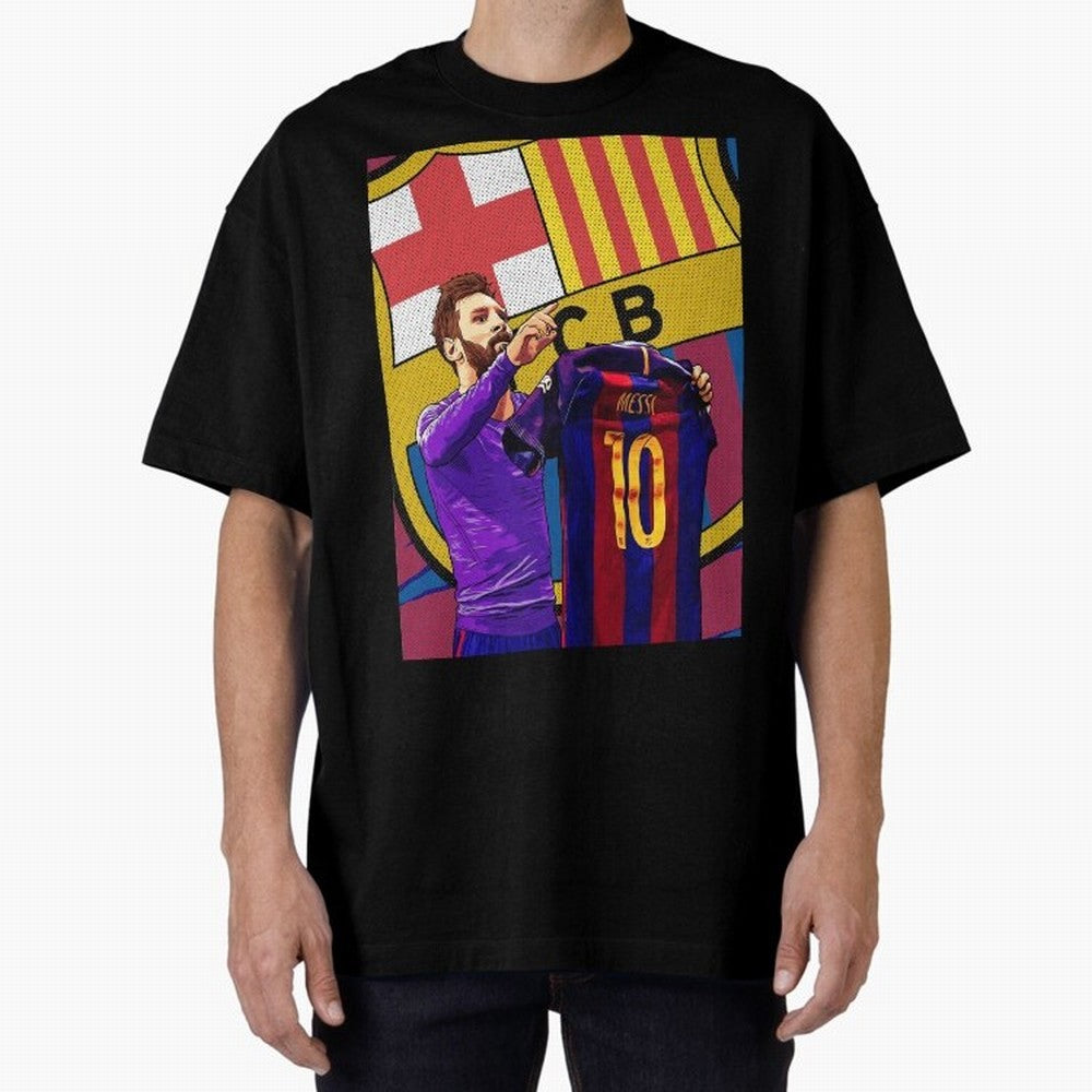 Messi Goat in FC Barcelna Graphic T-Shirt Fuel the FIFA World Cup 2026 Journey through Messi, Neymar and Mbappe Highlights, England, France and Netherlands Pride, Retro Football Energy, Iconic Rivalries, Trophy Chase Drama and Stadium Atmosphere;