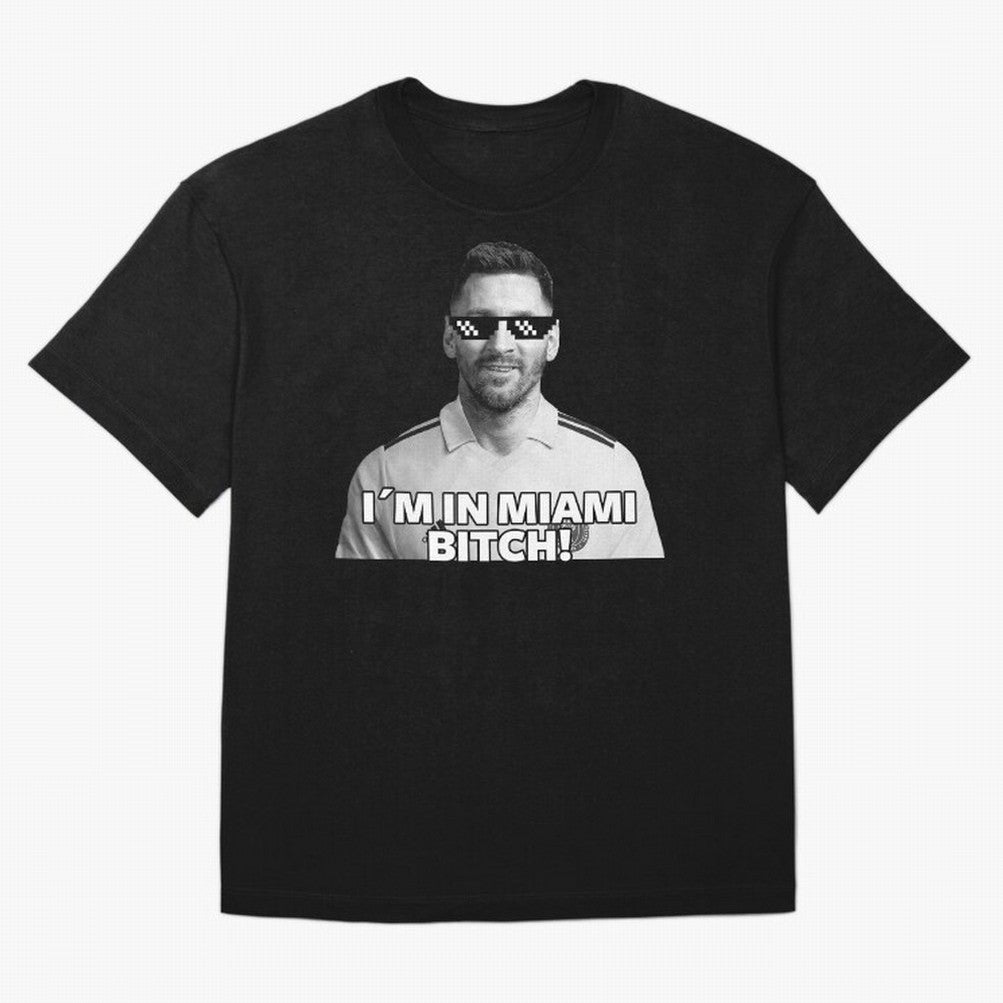 Lionel Messi Inter Miami Football Soccer meme Welcome to Miami I¡äm in Miami Bitch quotes funny champions player Sticker Premium T-Shirt Discover Global Football Passion for FIFA World Cup 2026, Made for Messi and Cristiano Ronaldo, Spain and