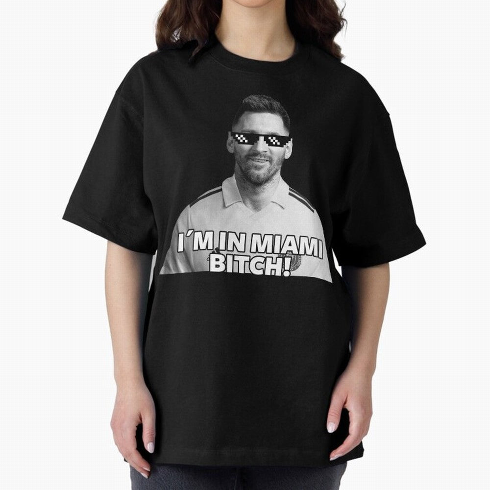 Lionel Messi Inter Miami Football Soccer meme Welcome to Miami I¡äm in Miami Bitch quotes funny champions player Sticker Premium T-Shirt Discover Global Football Passion for FIFA World Cup 2026, Made for Messi and Cristiano Ronaldo, Spain and