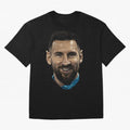 Messi Iconic Smile - Streetwear Style Portrait Premium T-Shirt Bring Retro Soccer Energy to the FIFA World Cup 2026 Journey through Neymar Highlights, Germany Pride, Soccer Culture, Superstar Moments, National Team Dreams and Competitive Fire;