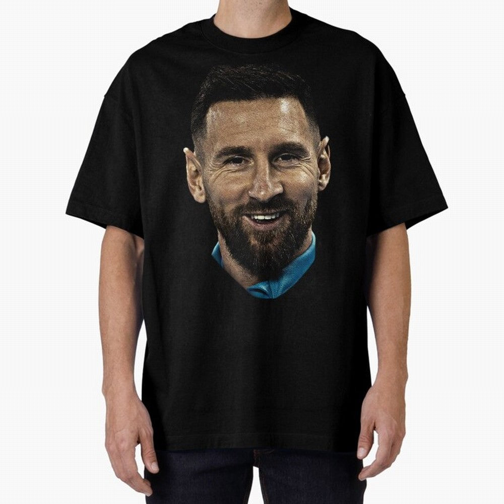 Messi Iconic Smile - Streetwear Style Portrait Premium T-Shirt Bring Retro Soccer Energy to the FIFA World Cup 2026 Journey through Neymar Highlights, Germany Pride, Soccer Culture, Superstar Moments, National Team Dreams and Competitive Fire;