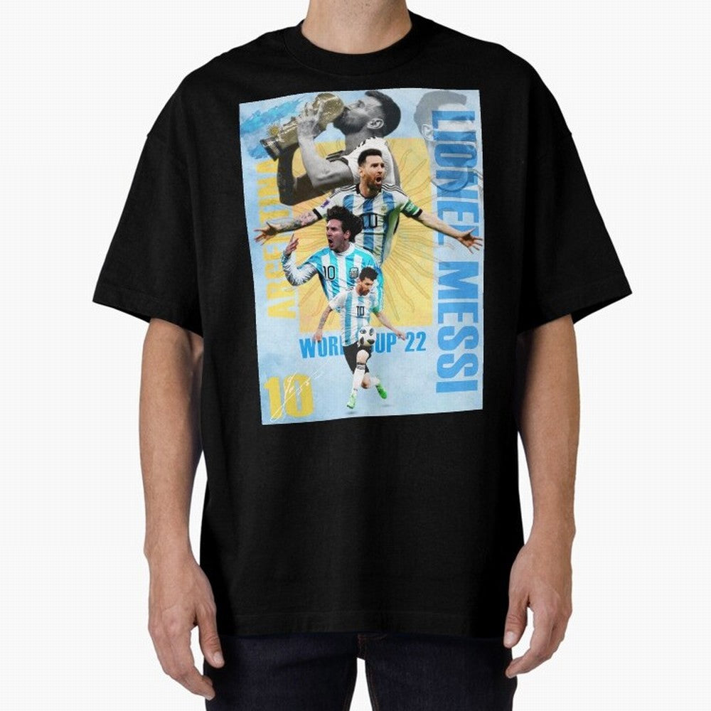 Lionel Messi Argentina World Cup Victory Poster - 2022 Soccer Champion Wall Art Premium T-Shirt Celebrate Global Passion for FIFA World Cup 2026 USA Canada Mexico for Fans of Neymar and Spain and Netherlands, Bringing Match Day Excitement,