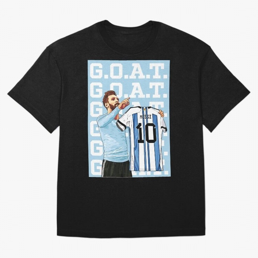 Lionel Messi Goat Premium T-Shirt Join Supporters Worldwide for the FIFA World Cup 2026 Group Stage Journey through Messi and Cristiano Ronaldo Highlights, Argentina and Brazil Pride, Supporter Pride, Iconic Celebrations, Legendary Names and Global