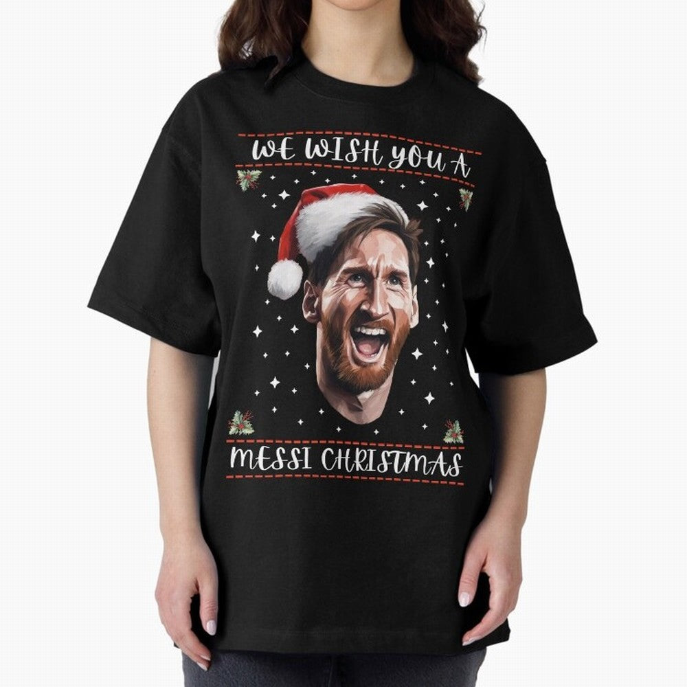 Messi Christmas Shirt ¨C Funny Football Holiday Gift | We Wish You a Messi Christmas Active T-Shirt Celebrate Global Passion for FIFA World Cup 2026 for Fans of CR7 and Messi and Portugal, Spain and Germany, Bringing Sports Nostalgia, International