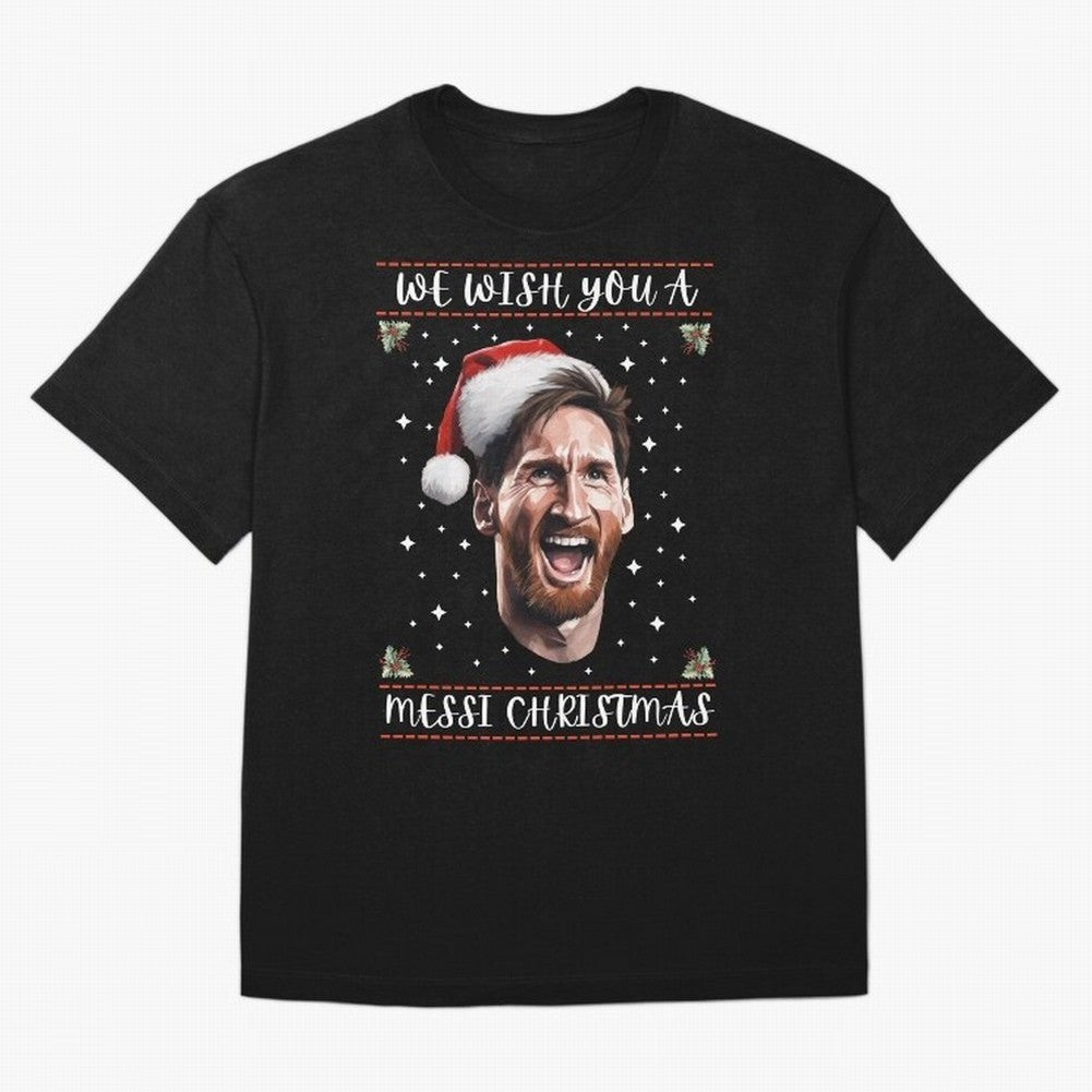 Messi Christmas Shirt ¨C Funny Football Holiday Gift | We Wish You a Messi Christmas Active T-Shirt Celebrate Global Passion for FIFA World Cup 2026 for Fans of CR7 and Messi and Portugal, Spain and Germany, Bringing Sports Nostalgia, International