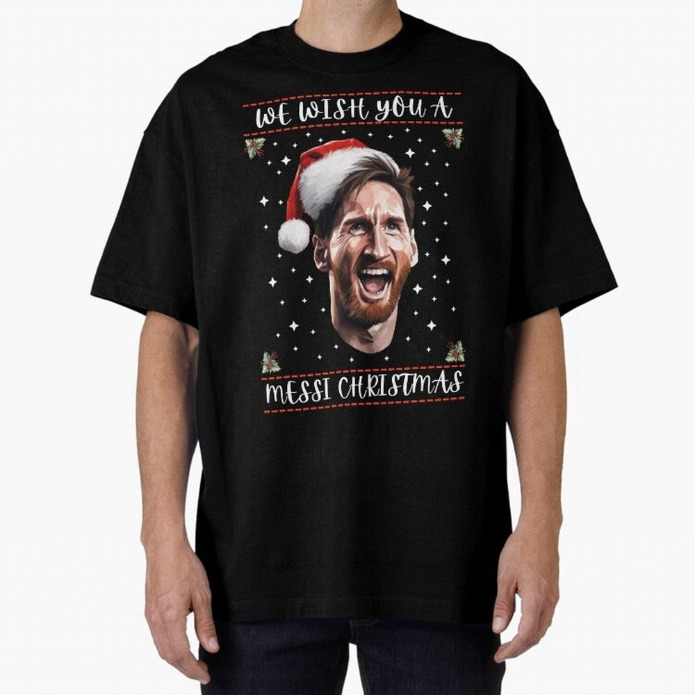 Messi Christmas Shirt ¨C Funny Football Holiday Gift | We Wish You a Messi Christmas Active T-Shirt Celebrate Global Passion for FIFA World Cup 2026 for Fans of CR7 and Messi and Portugal, Spain and Germany, Bringing Sports Nostalgia, International