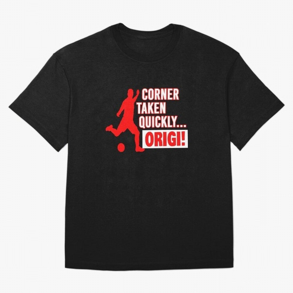 Corner Taken Quickly Origi (Red) Essential T-Shirt Bring International Match Energy to Global Football Passion for FIFA World Cup 2026 Group Stage, Highlighting Haaland, Argentina and Brazil, Match Day Excitement, Supporter Culture, Golden Goals