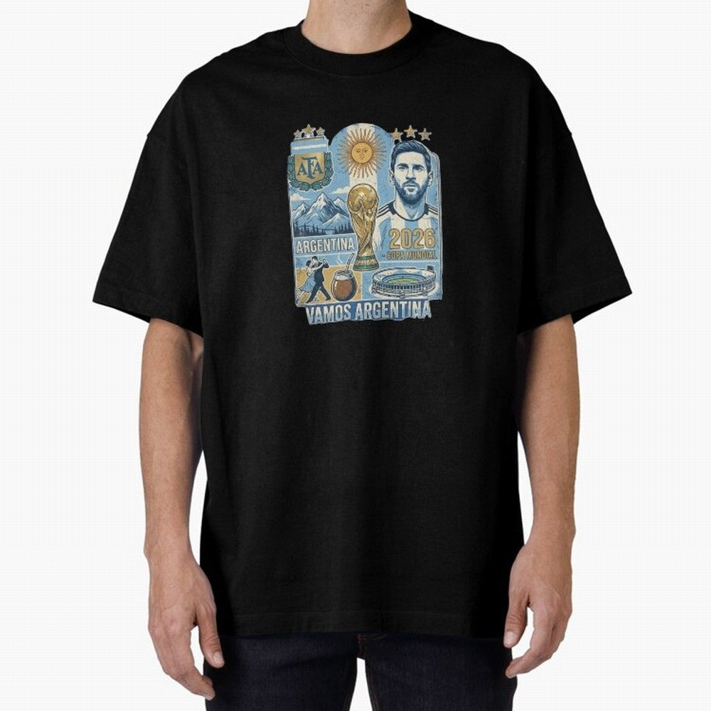Argentina 2026 ¨C Copa Mundial Spirit Classic T-Shirt Celebrate Unforgettable Nights in FIFA World Cup 2026 Group Stage Spirit, Highlighting England and Germany, Mbappe and Neymar, Retro Football Energy, Iconic Rivalries, Trophy Chase Drama and
