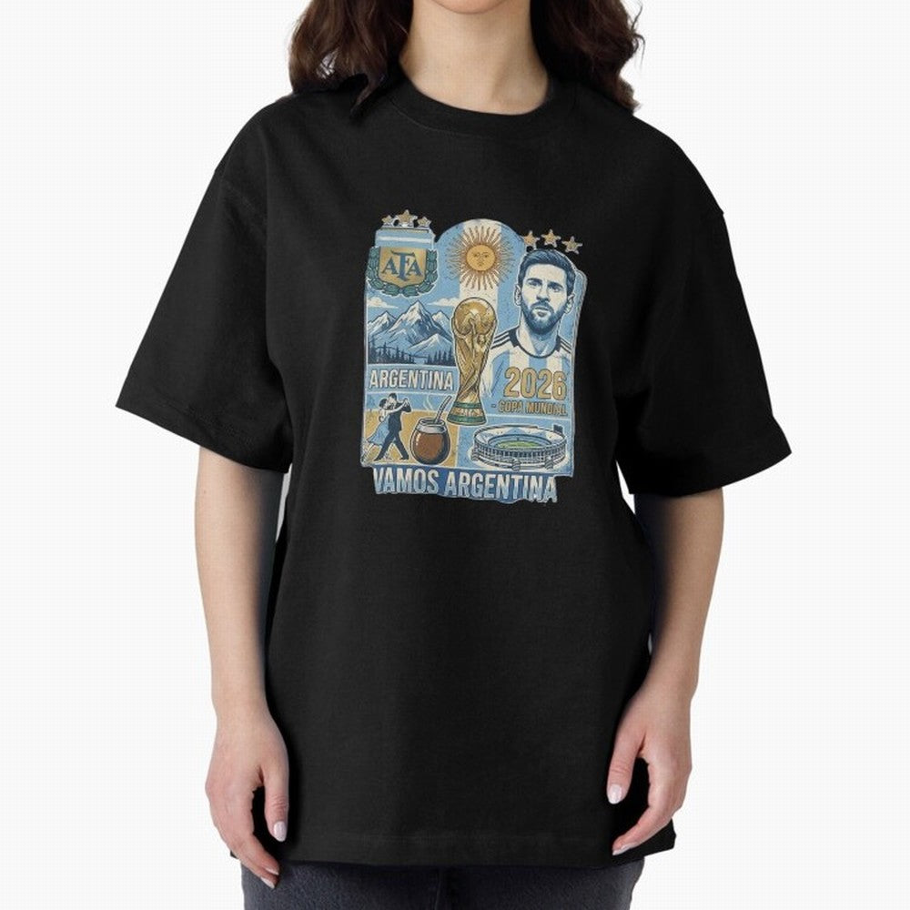 Argentina 2026 ¨C Copa Mundial Spirit Classic T-Shirt Celebrate Unforgettable Nights in FIFA World Cup 2026 Group Stage Spirit, Highlighting England and Germany, Mbappe and Neymar, Retro Football Energy, Iconic Rivalries, Trophy Chase Drama and