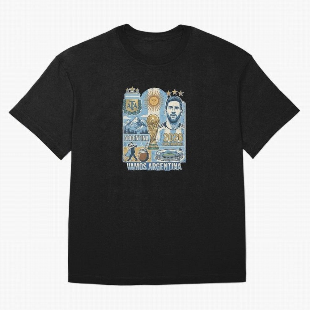 Argentina 2026 ¨C Copa Mundial Spirit Classic T-Shirt Celebrate Unforgettable Nights in FIFA World Cup 2026 Group Stage Spirit, Highlighting England and Germany, Mbappe and Neymar, Retro Football Energy, Iconic Rivalries, Trophy Chase Drama and
