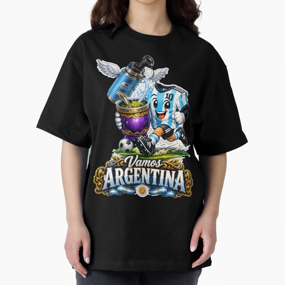 Cancha & Mate Dreams ¨C Argentina Football Heritage - Argentina Football Mate Mascot - Messi 10 Soccer Fan Art Classic T-Shirt Honor the Football Icons of FIFA World Cup 2026 USA Canada Mexico for Fans of Neymar and England, Bringing Classic Soccer