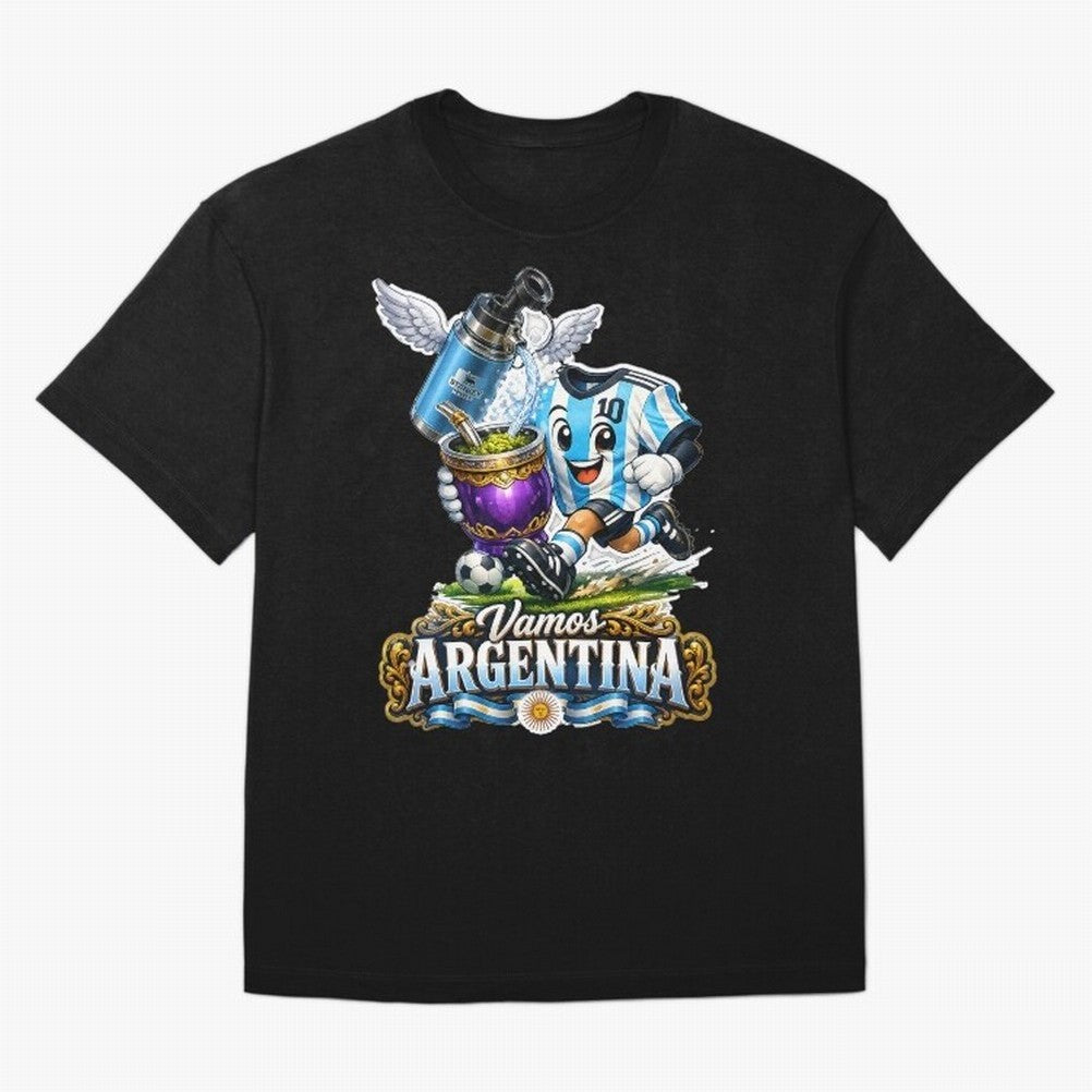Cancha & Mate Dreams ¨C Argentina Football Heritage - Argentina Football Mate Mascot - Messi 10 Soccer Fan Art Classic T-Shirt Honor the Football Icons of FIFA World Cup 2026 USA Canada Mexico for Fans of Neymar and England, Bringing Classic Soccer