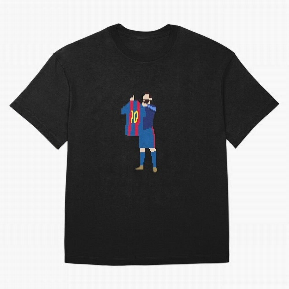 Messi Iconic Celebration Pixel Classic T-Shirt Represent the Passion of Match Day Hype around FIFA World Cup 2026, Mbappe and Neymar, France and Portugal, Stadium Memories, Football Loyalty, International Chants and Championship Tradition; Ideal