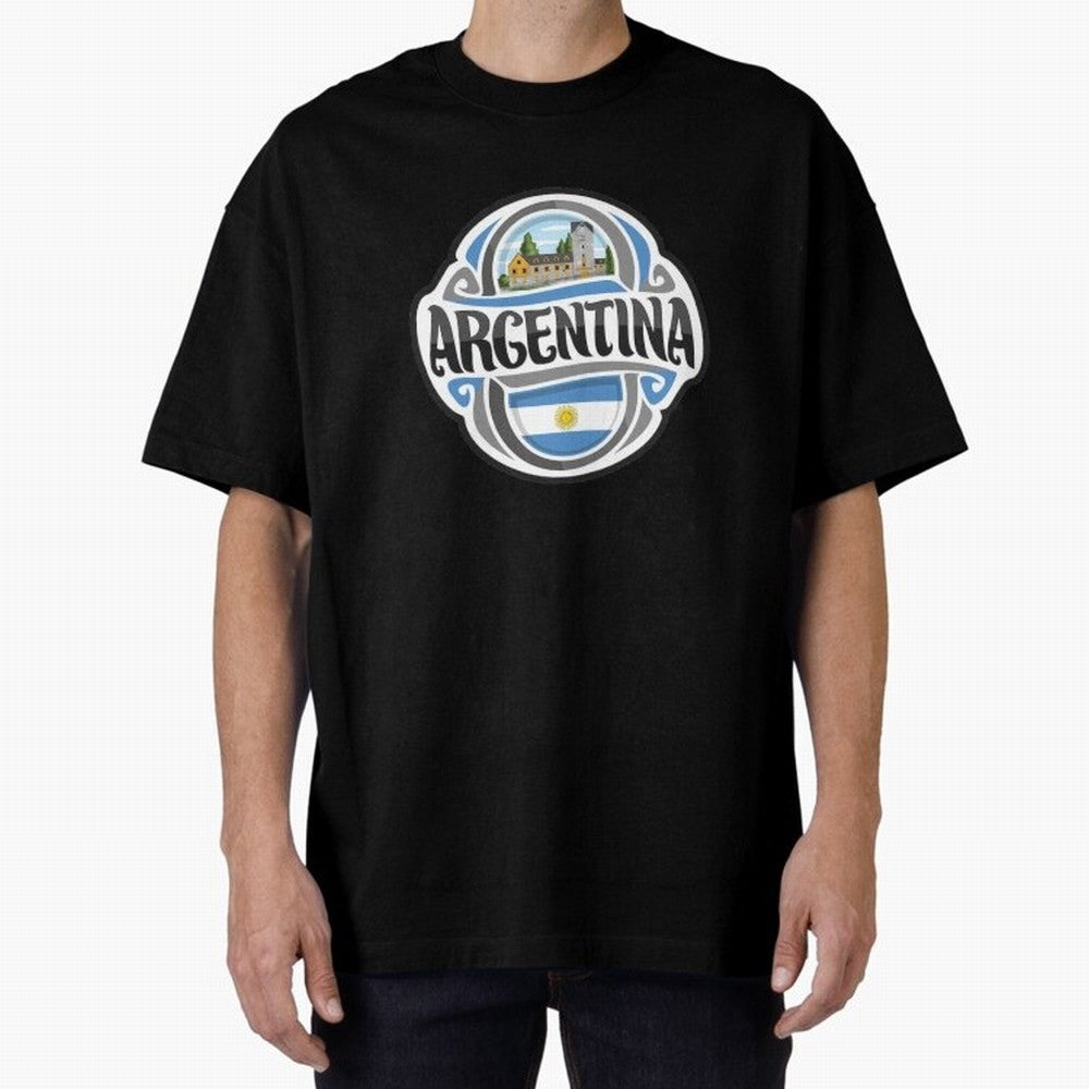 Decorative Argentina Logo Oversized T-Shirt Honor FIFA World Cup 2026 Spirit, Highlighting England, France and Netherlands, Mbappe and Neymar, Stadium Chants, National Pride, Trophy Dreams and Unforgettable Football Memories; Created for Match Day