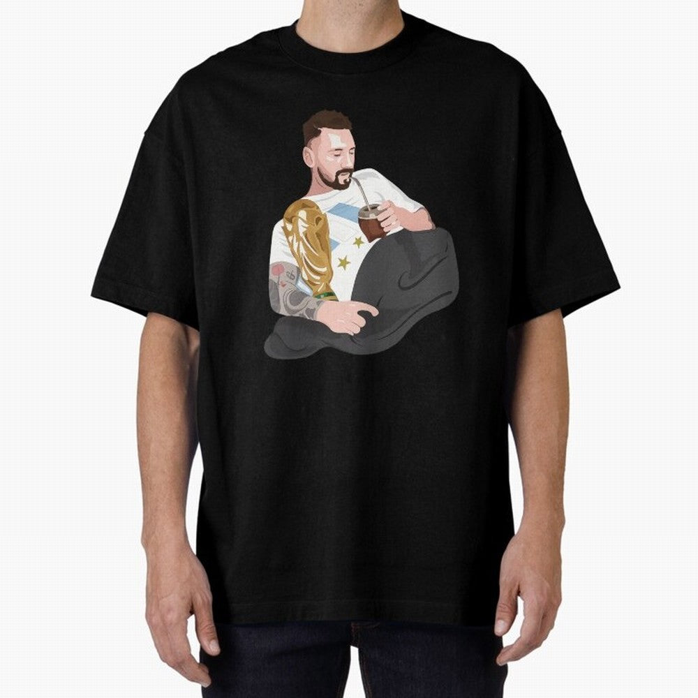 Messi with the World Cup and drinking mate Classic T-Shirt Feel Global Football Passion for FIFA World Cup 2026, Driven by Haaland, Brazil, Football Passion, Legendary Performances, Festival Vibes and Supporter Community; Ideal for Football Dads,