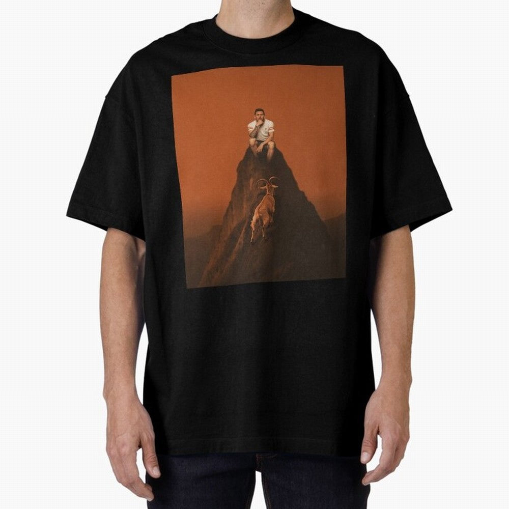 Goat messi football sunset Oversized T-Shirt Follow FIFA World Cup 2026 Spirit, Highlighting Germany, Neymar, Haaland and Cristiano Ronaldo, Goal Celebration Energy, Supporter Heritage, Football Icons and Worldwide Tournament Joy; Made for