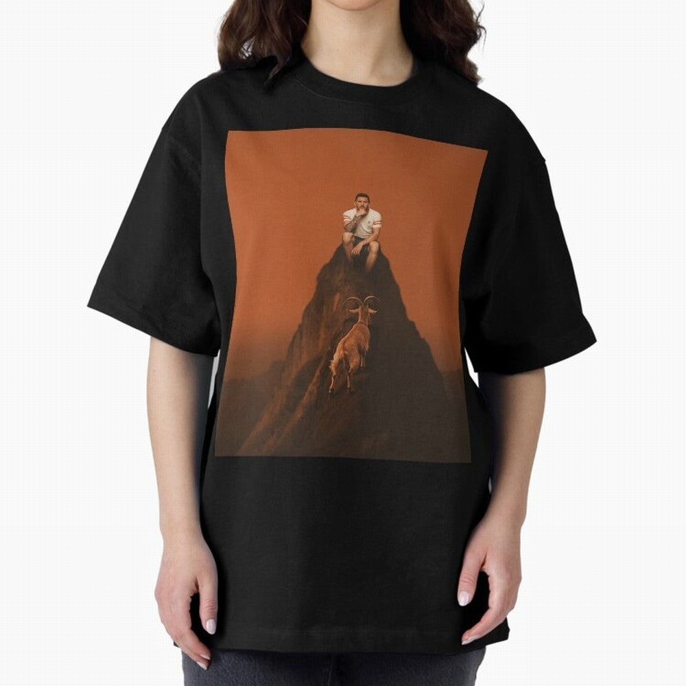 Goat messi football sunset Oversized T-Shirt Follow FIFA World Cup 2026 Spirit, Highlighting Germany, Neymar, Haaland and Cristiano Ronaldo, Goal Celebration Energy, Supporter Heritage, Football Icons and Worldwide Tournament Joy; Made for