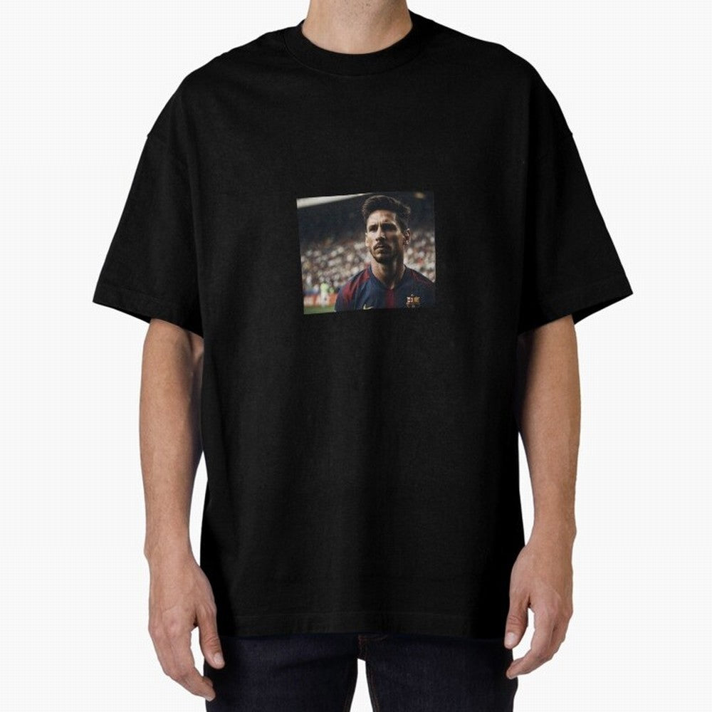 Messi Oversized T-Shirt Follow the Final Road of FIFA World Cup 2026 USA Canada Mexico Spirit, Highlighting England and Germany, Messi and Cristiano Ronaldo, Match Day Excitement, Supporter Culture, Golden Goals and Global Football Passion; Made
