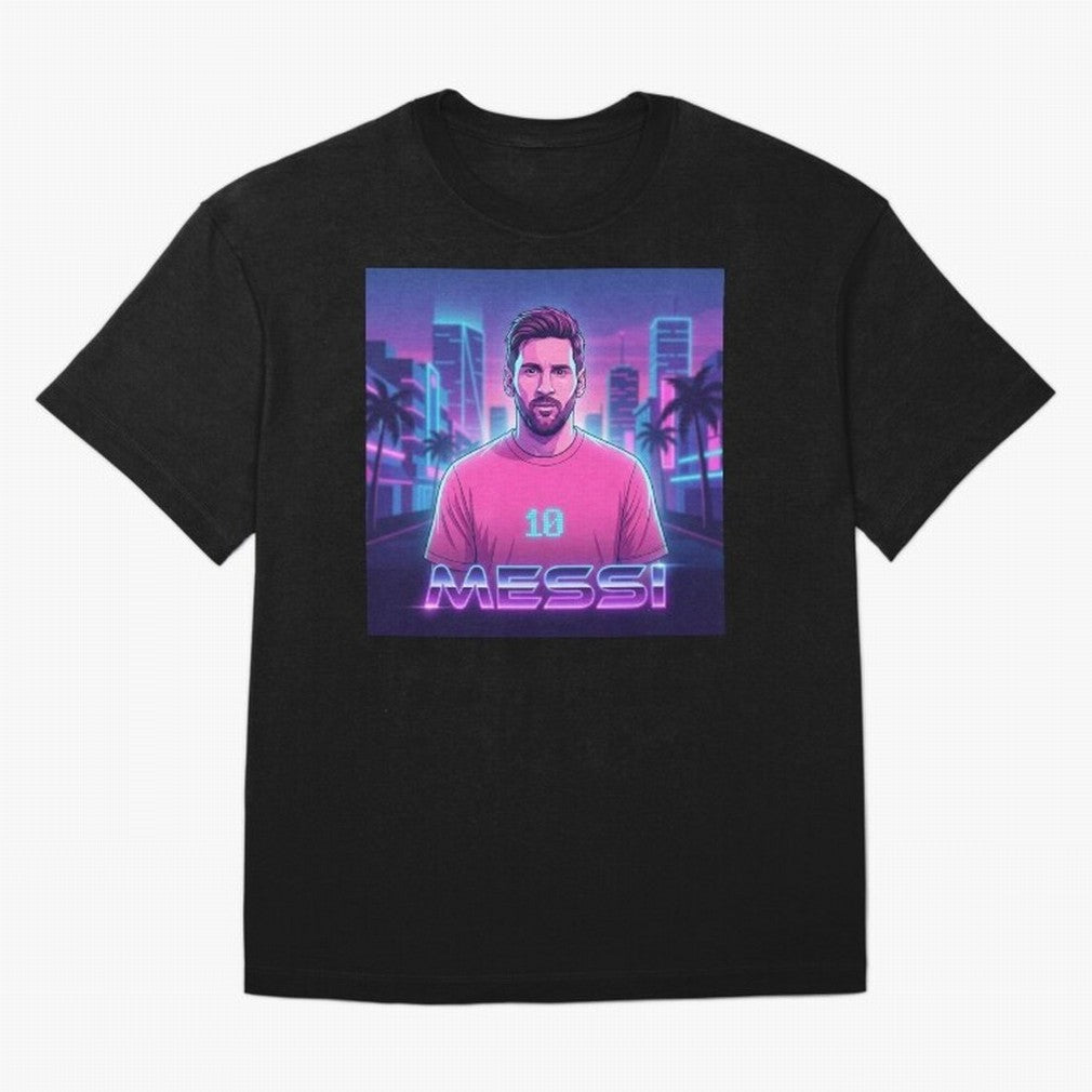 Inter Miami? Football Legend Messi Cyberpunk Retro Futurist Design (Version 2) Classic T-Shirt Enjoy Match Day Hype around FIFA World Cup 2026 Group Stage, CR7 and Messi, France and Portugal, Champion Mindset, Group Stage Buzz, Knockout Tension and