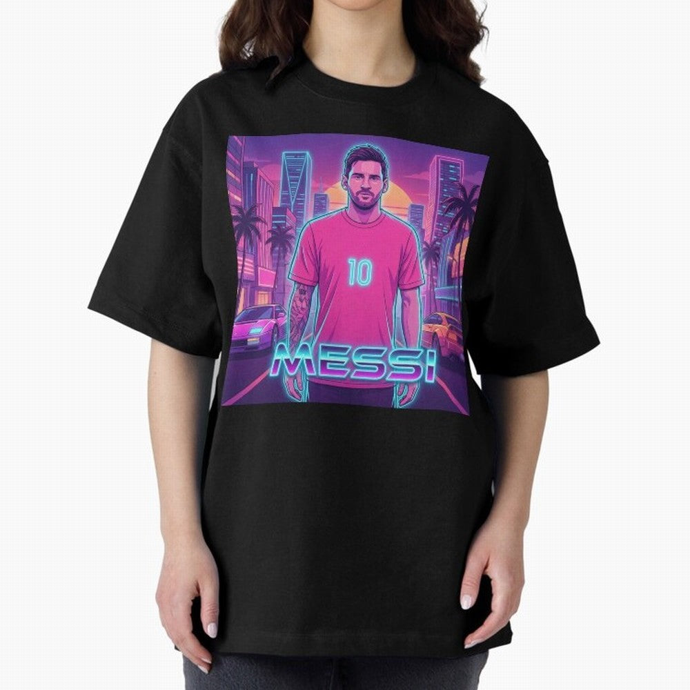 Inter Miami? Football Legend Messi Cyberpunk Retro Futurist Design (Version 3) Classic T-Shirt Show Support during FIFA World Cup 2026 USA Canada Mexico Filled with Mbappe, Portugal Energy, Stadium Chants, National Pride, Trophy Dreams and