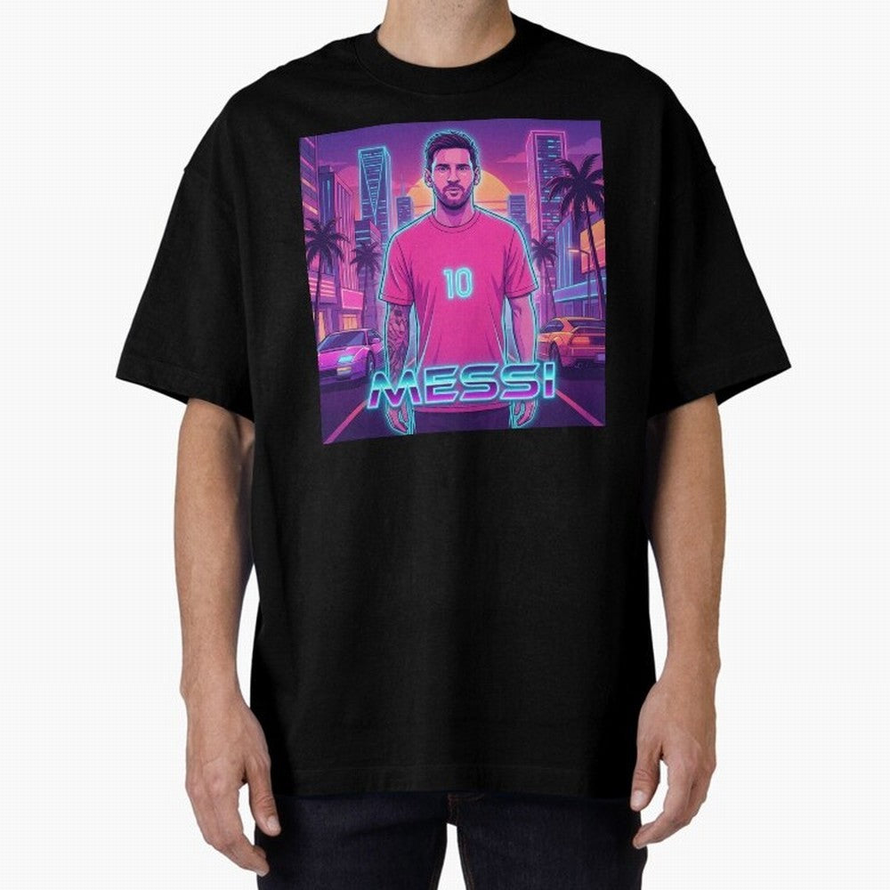 Inter Miami? Football Legend Messi Cyberpunk Retro Futurist Design (Version 3) Classic T-Shirt Show Support during FIFA World Cup 2026 USA Canada Mexico Filled with Mbappe, Portugal Energy, Stadium Chants, National Pride, Trophy Dreams and