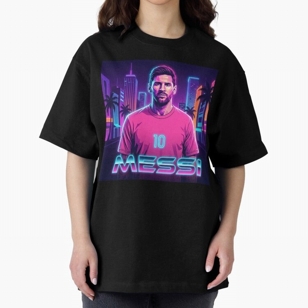 Inter Miami? Football Legend Messi Cyberpunk Retro Futurist Design (Version 4) Classic T-Shirt Celebrate the Biggest Stage of Global Football Passion for FIFA World Cup 2026 Group Stage, Featuring Mbappe and Neymar, England, Soccer Culture,