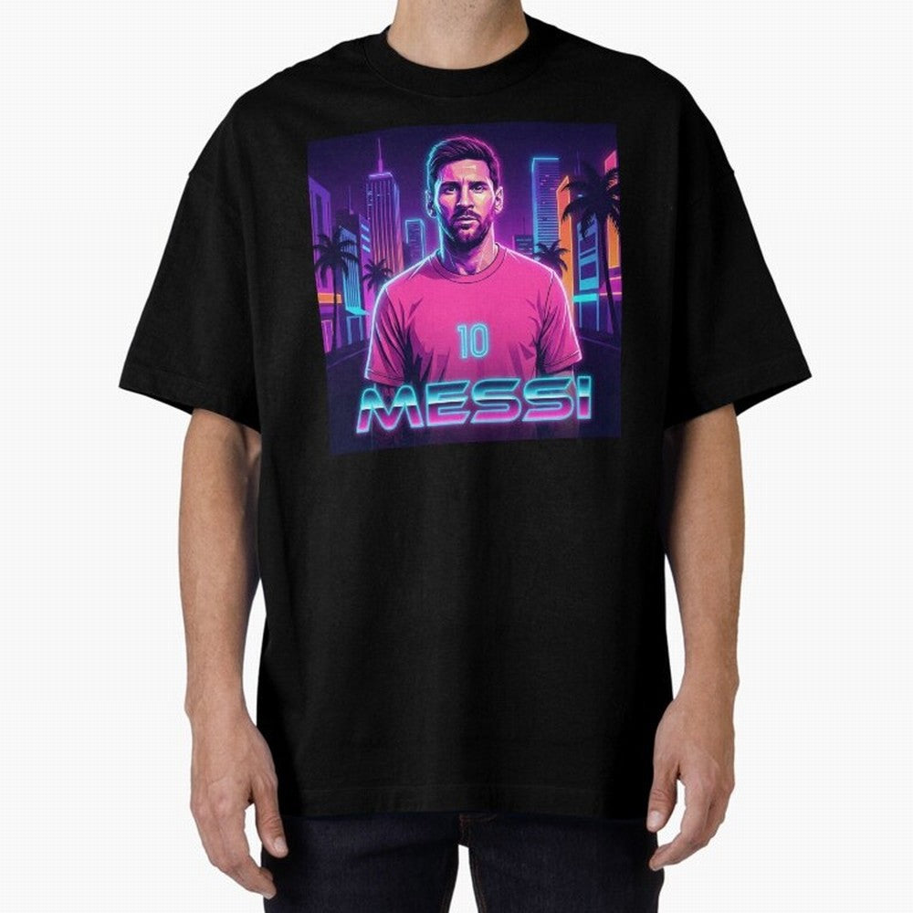Inter Miami? Football Legend Messi Cyberpunk Retro Futurist Design (Version 4) Classic T-Shirt Celebrate the Biggest Stage of Global Football Passion for FIFA World Cup 2026 Group Stage, Featuring Mbappe and Neymar, England, Soccer Culture,