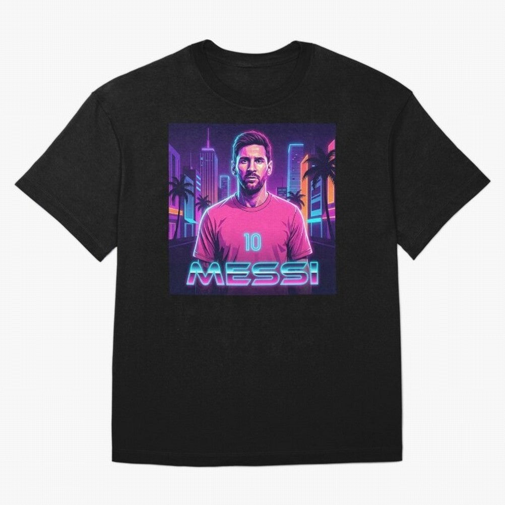 Inter Miami? Football Legend Messi Cyberpunk Retro Futurist Design (Version 4) Classic T-Shirt Celebrate the Biggest Stage of Global Football Passion for FIFA World Cup 2026 Group Stage, Featuring Mbappe and Neymar, England, Soccer Culture,