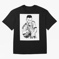 Drawing Leo Messi Classic T-Shirt Celebrate Soccer Greatness during Match Day Hype around FIFA World Cup 2026, Messi, Brazil, Vintage Soccer Flavor, Modern Football Stars, National Flags and Final Night Emotion; Made for Collectors Who Enjoy Iconic