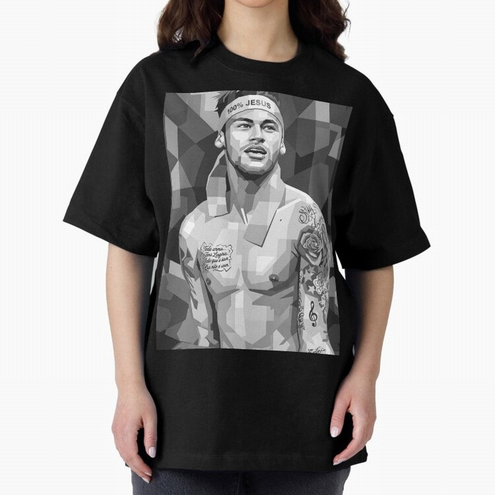 Neymar Grayscale Classic T-Shirt Show Championship Spirit for FIFA World Cup 2026 USA Canada Mexico for Fans of Haaland and Mbappe and Argentina and Brazil, Bringing Championship Spirit, Famous Goals, Roaring Crowds and International Football