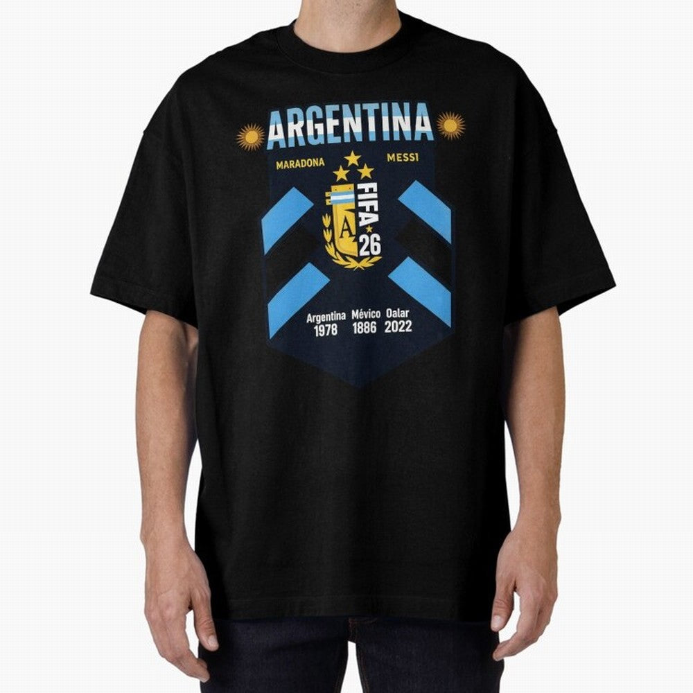 Argentina Football Champions Legacy Badge Design Active T-Shirt Support FIFA World Cup 2026 Group Stage Spirit, Built around Argentina and Brazil, Cristiano Ronaldo, Football Passion, Legendary Performances, Festival Vibes and Supporter Community;