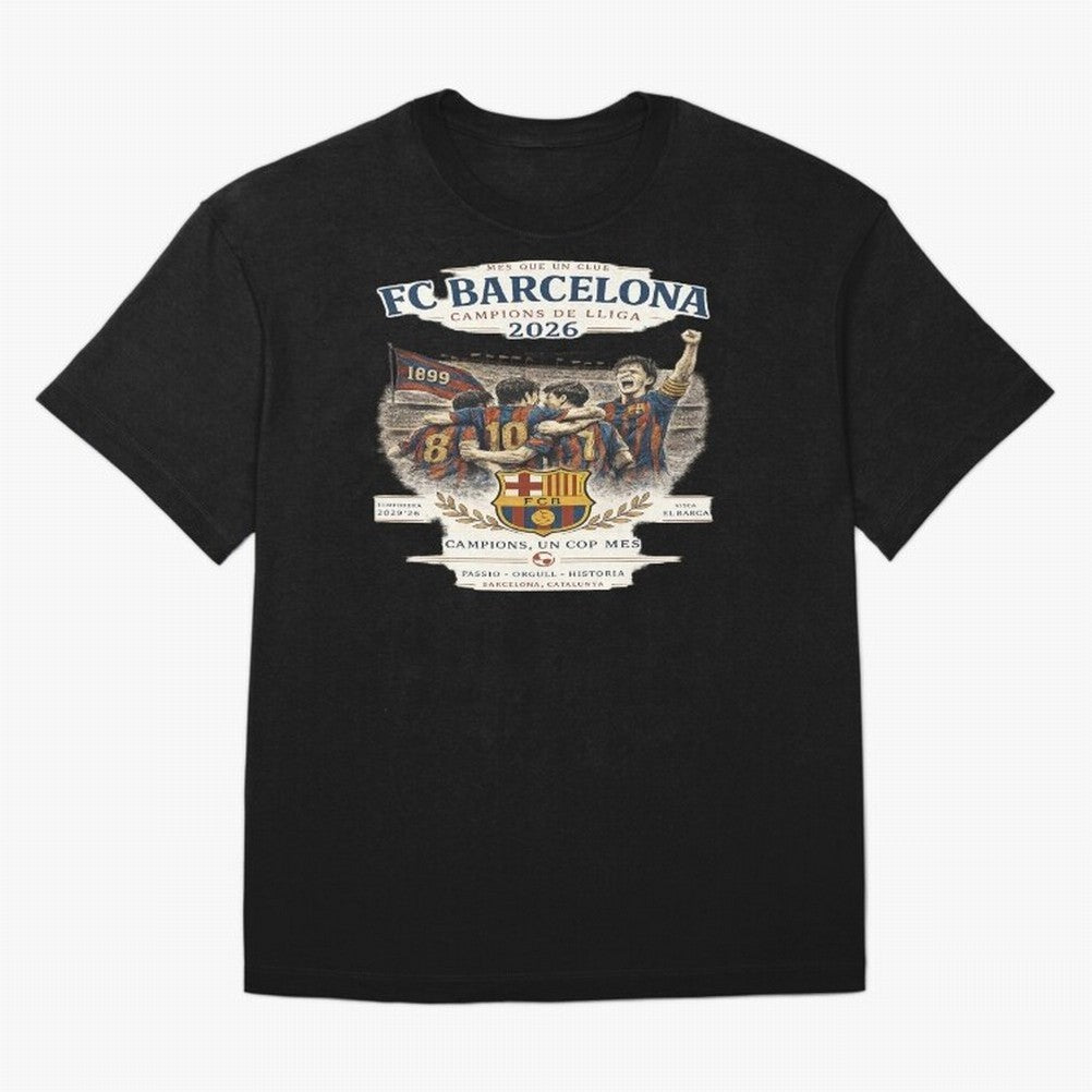 FC Barcelona Champions Vintage 2026 Oversized T-Shirt Celebrate the Stars of FIFA World Cup 2026 Group Stage for Fans of Neymar and Germany, Bringing Goal Celebration Energy, Supporter Heritage, Football Icons and Worldwide Tournament Joy; Perfect