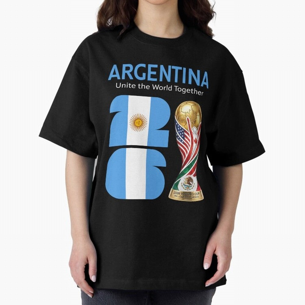 World Cup 2026, ARGENTINA Oversized T-Shirt Feel the Heartbeat of FIFA World Cup 2026 Group Stage Spirit, Driven by Portugal, Neymar, Global Supporter Spirit, Legendary Goals, National Colors and Tournament Celebration; Made for Die Hard