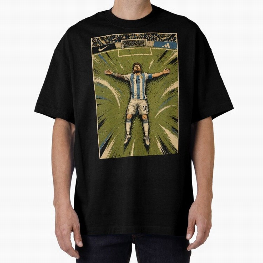 Messi Argentine Football Legend Celebration Poster | Vintage Comic Soccer Champion Art Classic T-Shirt Showcase the FIFA World Cup 2026 USA Canada Mexico Journey through Messi Highlights, England and Germany Pride, Soccer Culture, Superstar