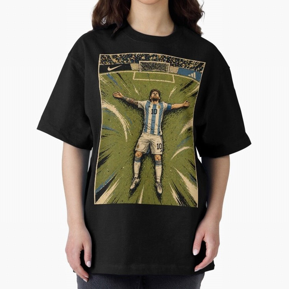 Messi Argentine Football Legend Celebration Poster | Vintage Comic Soccer Champion Art Classic T-Shirt Showcase the FIFA World Cup 2026 USA Canada Mexico Journey through Messi Highlights, England and Germany Pride, Soccer Culture, Superstar