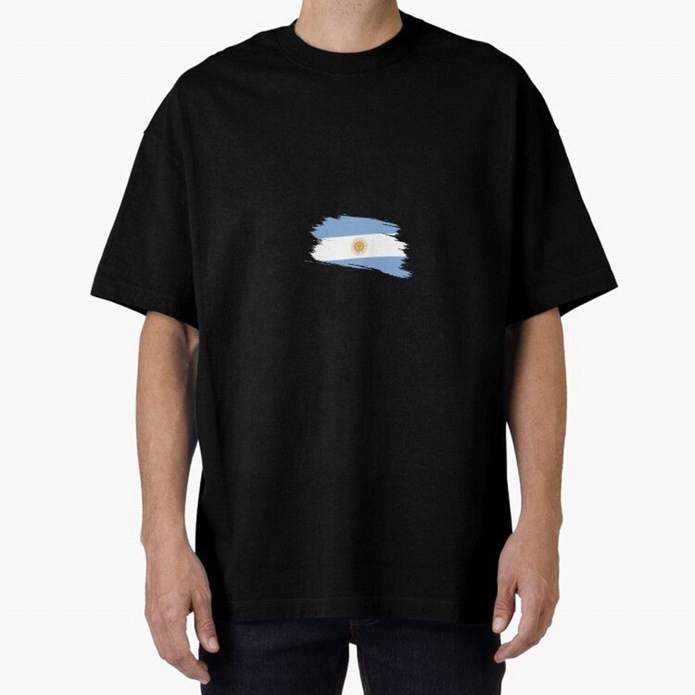 Argentina Oversized T-Shirt Represent Football Lovers during FIFA World Cup 2026 Spirit, Celebrating Portugal, Spain and Germany, Messi, CR7 and Mbappe, Championship Spirit, Famous Goals, Roaring Crowds and International Football Unity; Made for
