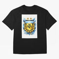 Argentina champions AFA crest gold blue soccer design Oversized T-Shirt Keep the Legacy of FIFA World Cup 2026 Group Stage Spirit, Centered on Portugal, Cristiano Ronaldo, Haaland and CR7, Fan Favorite Moments, National Team Passion, Big Match