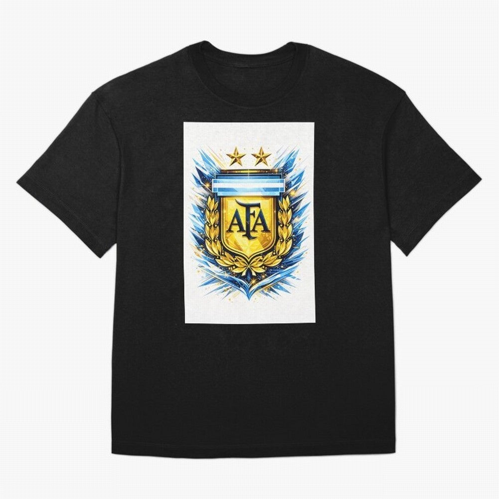 Argentina champions AFA crest gold blue soccer design Oversized T-Shirt Keep the Legacy of FIFA World Cup 2026 Group Stage Spirit, Centered on Portugal, Cristiano Ronaldo, Haaland and CR7, Fan Favorite Moments, National Team Passion, Big Match