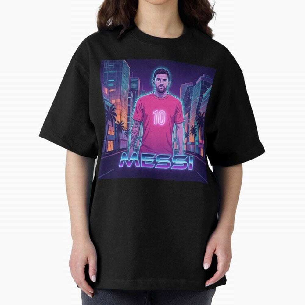 Inter Miami Football Legend Messi Cyberpunk Retro Futurist Design Classic T-Shirt Represent the FIFA World Cup 2026 Group Stage Journey through Messi, Neymar and Mbappe Highlights, Spain and Netherlands Pride, Worldwide Fan Energy, Dramatic Goals,