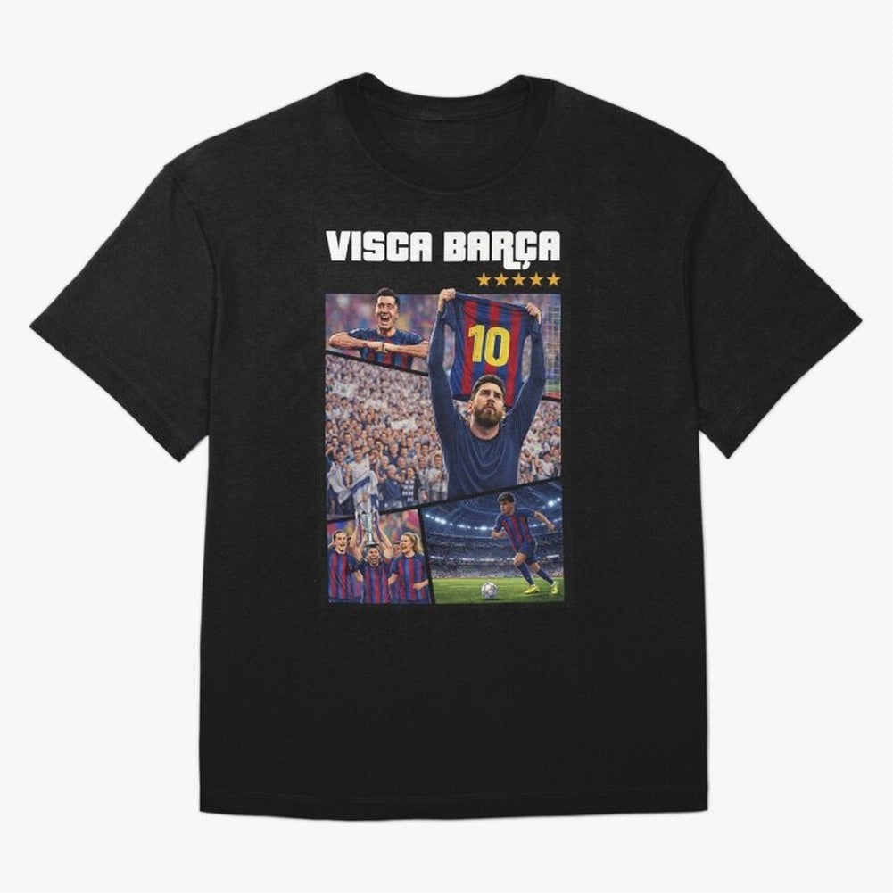 Visca Bar?a Legends Poster | Messi 10 FC Barcelona Art Oversized T-Shirt Make Every Match About FIFA World Cup 2026 Filled with CR7 and Messi, Argentina and Brazil Energy, Stadium Chants, National Pride, Trophy Dreams and Unforgettable Football