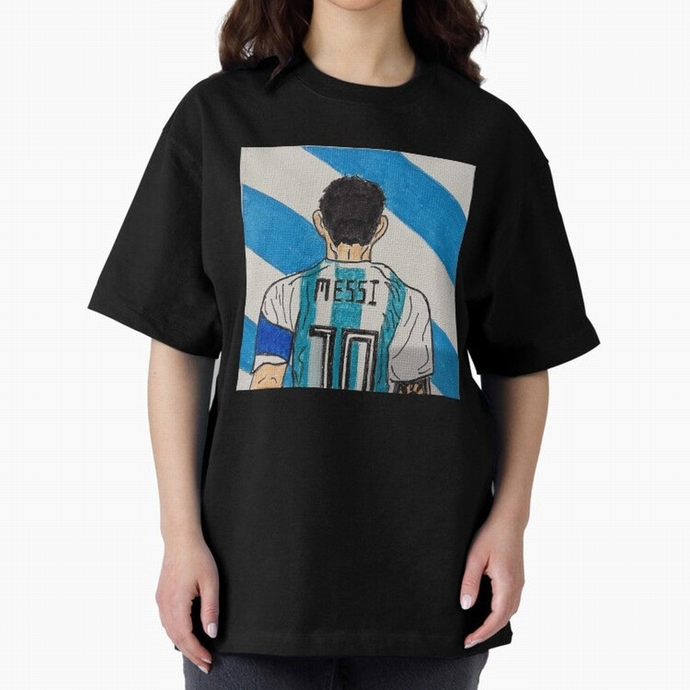 Messi Artwork Oversized T-Shirt Bring Match Day Fire to FIFA World Cup 2026 for Fans of Neymar and Netherlands, Bringing Game Day Rituals, Football Legends, Country Pride and the Road to the Final; Ideal for Fans Who Follow Messi, Cristiano